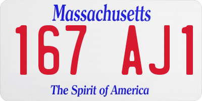 MA license plate 167AJ1