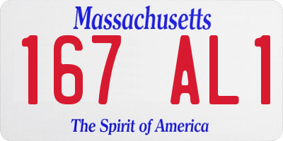 MA license plate 167AL1