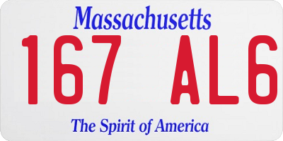 MA license plate 167AL6