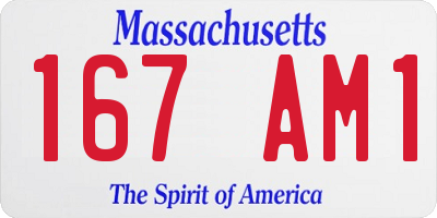 MA license plate 167AM1