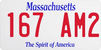 MA license plate 167AM2