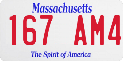 MA license plate 167AM4