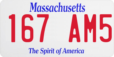 MA license plate 167AM5