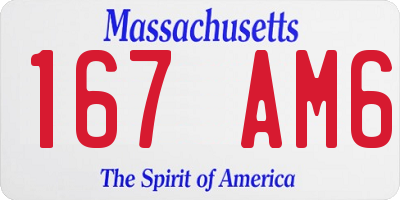 MA license plate 167AM6