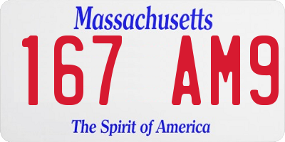 MA license plate 167AM9