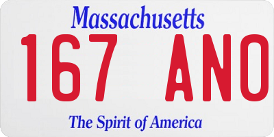 MA license plate 167AN0
