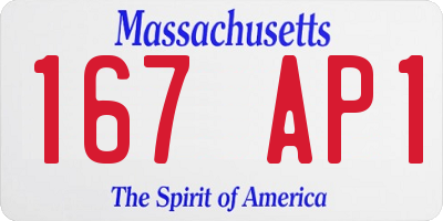 MA license plate 167AP1