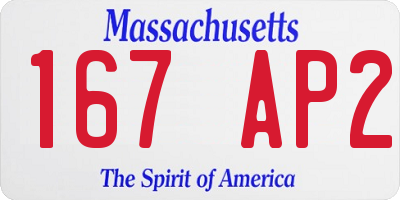 MA license plate 167AP2