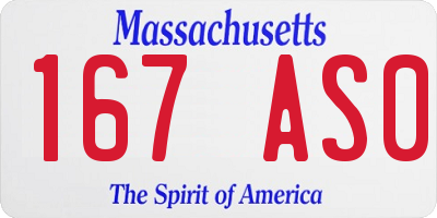 MA license plate 167AS0
