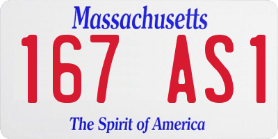 MA license plate 167AS1