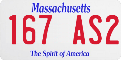 MA license plate 167AS2