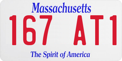 MA license plate 167AT1