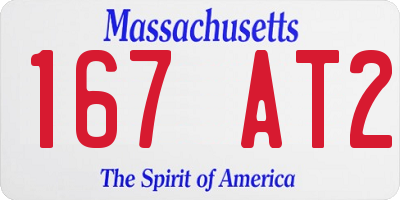MA license plate 167AT2