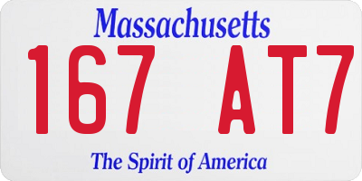 MA license plate 167AT7