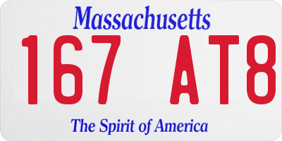MA license plate 167AT8