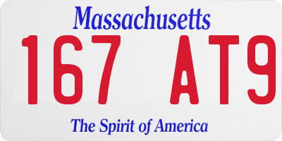 MA license plate 167AT9