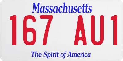 MA license plate 167AU1