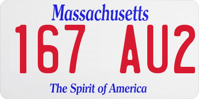 MA license plate 167AU2