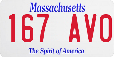 MA license plate 167AV0