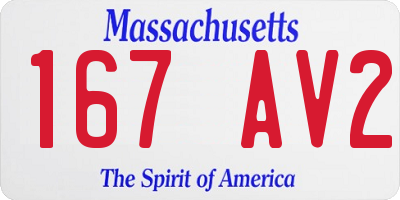 MA license plate 167AV2