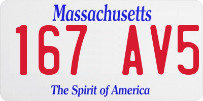 MA license plate 167AV5