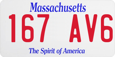 MA license plate 167AV6