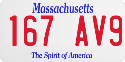 MA license plate 167AV9