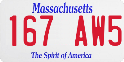 MA license plate 167AW5