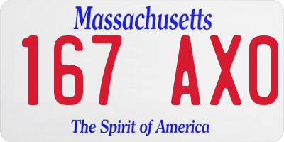 MA license plate 167AX0