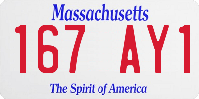 MA license plate 167AY1