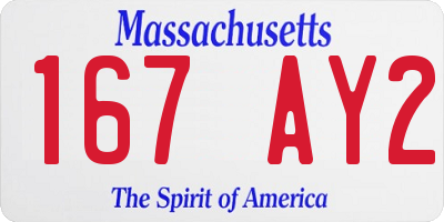 MA license plate 167AY2