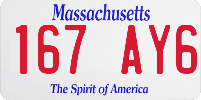 MA license plate 167AY6