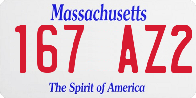 MA license plate 167AZ2
