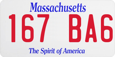 MA license plate 167BA6
