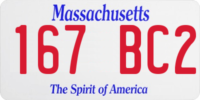MA license plate 167BC2
