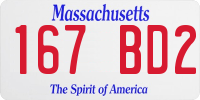 MA license plate 167BD2