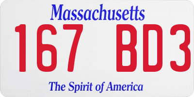 MA license plate 167BD3