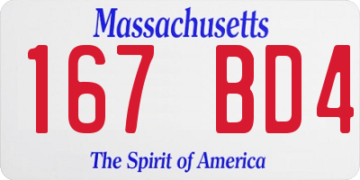 MA license plate 167BD4