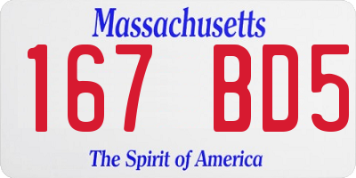 MA license plate 167BD5