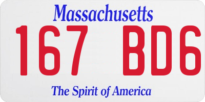 MA license plate 167BD6