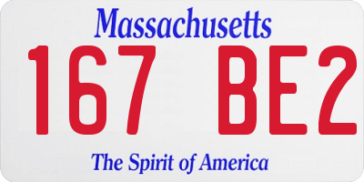 MA license plate 167BE2