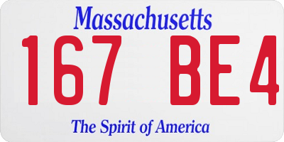 MA license plate 167BE4