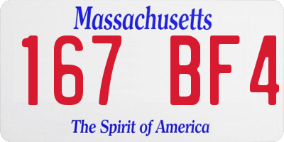 MA license plate 167BF4
