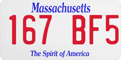 MA license plate 167BF5