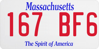 MA license plate 167BF6