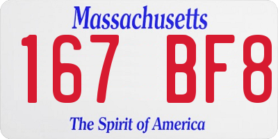 MA license plate 167BF8