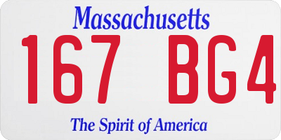 MA license plate 167BG4