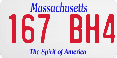 MA license plate 167BH4