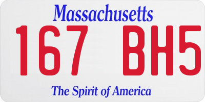 MA license plate 167BH5