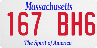 MA license plate 167BH6
